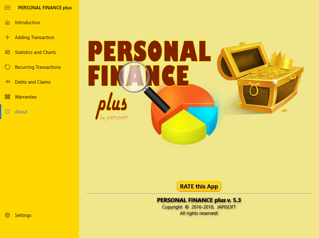 Desktop App: Personal Finance Plus